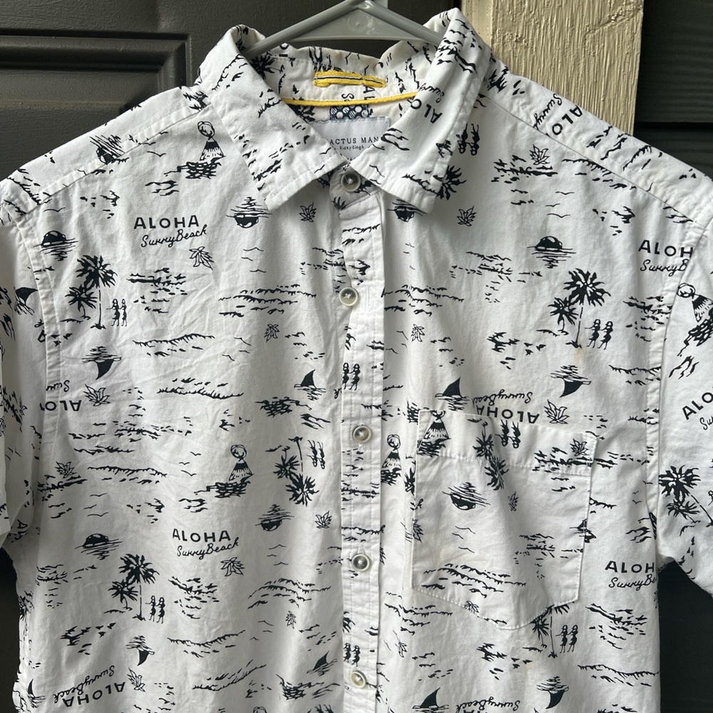 Cactus Man ALOHA button down shirt - Picture 2 of 7